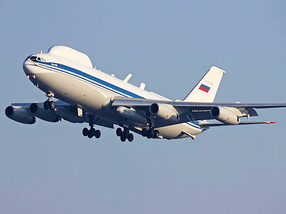 Russian Ilyushin II-80 plane, otherwise known as the 'Doomsday' plane