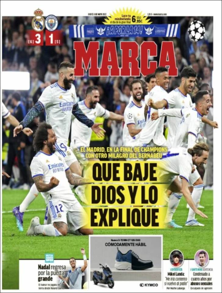 Marca were left in disbelief how Real fought back against the Citizens at the Bernabeu