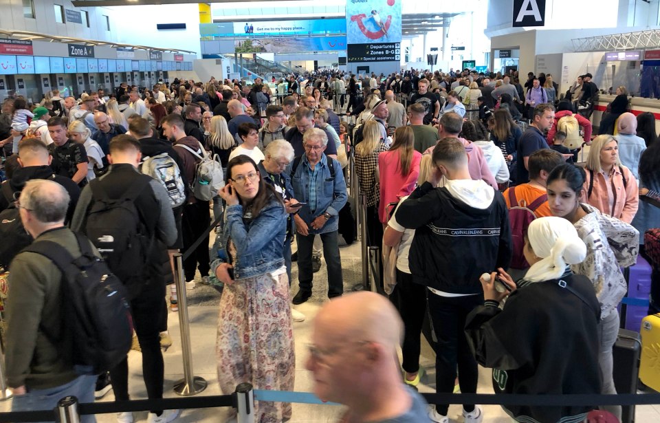 At Manchester Airport, customers say it took four hours to drop off baggage