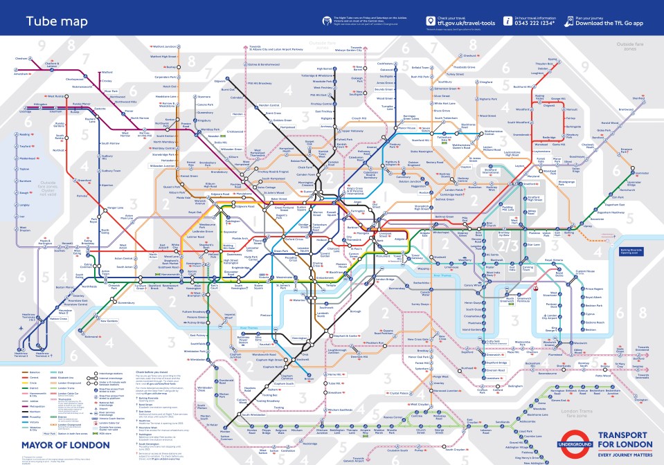 The latest map has been updated with the biggest change to the tube network in recent history