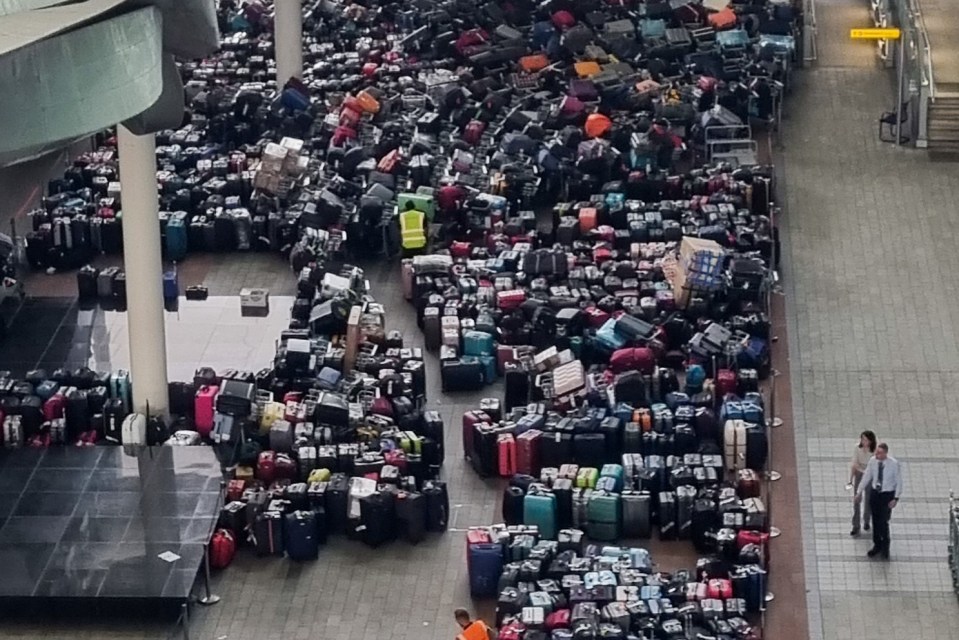 Michael O'Leary says there's no end in sight for chaotic scenes at terminals. Last week, a 'carpet' of bags built at Heathrow after a 'systems glitch'