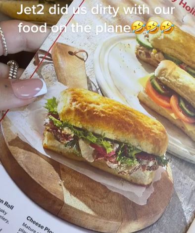 A passenger was left stunned after she ordered a sandwich during a Jet2 flight