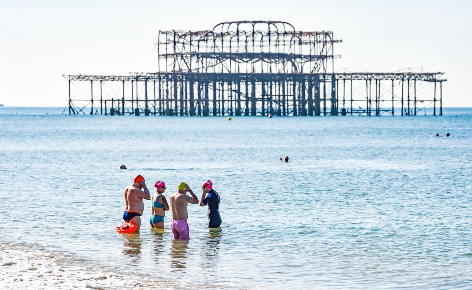 Open water swimmers prepare to take the plunge in Brighton