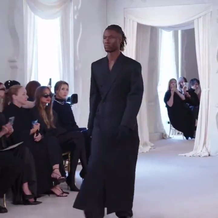 Eduardo Camavinga has become the first footballer on the catwalk for Balenciaga