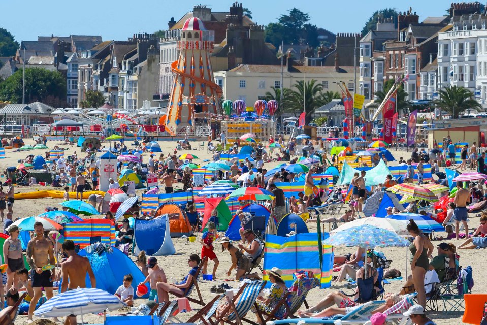 Weymouth beach saw much action as Brits rushed to the sand