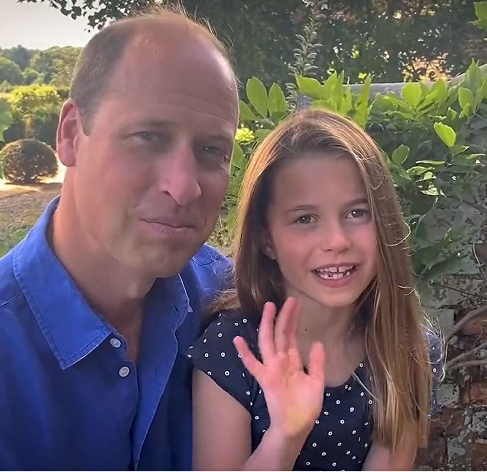 The Duke of Cambridge and daughter Charlotte wished the team good luck before the match