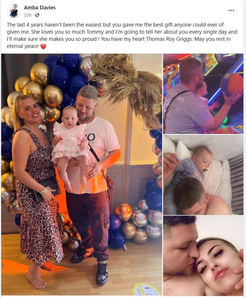 Amba Davies posted an emotional tribute to the biker on Facebook