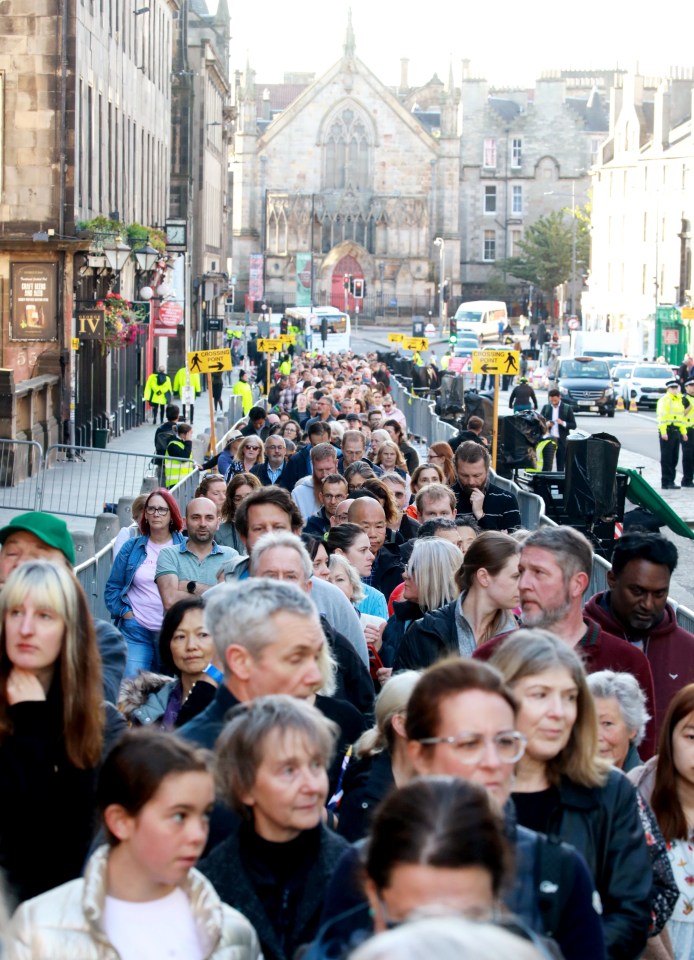 Thousands of mourners were still queuing outside St Giles’ Cathedral in Edinburgh to view the Queen's coffin this morning