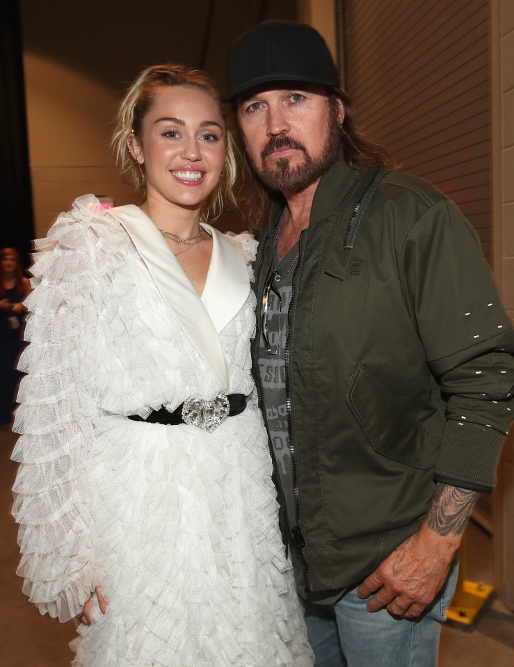Miley Cyrus and Billy Ray Cyrus attending the 2017 Billboard Music Awards, before their recent series of rows
