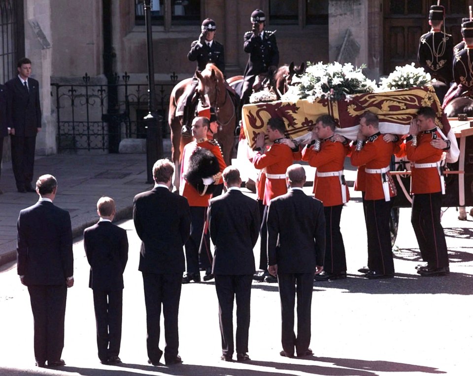 Princes William and Harry walked behind their late mother alongside King Charles, Prince Philip and her brother Earl Charles Spencer