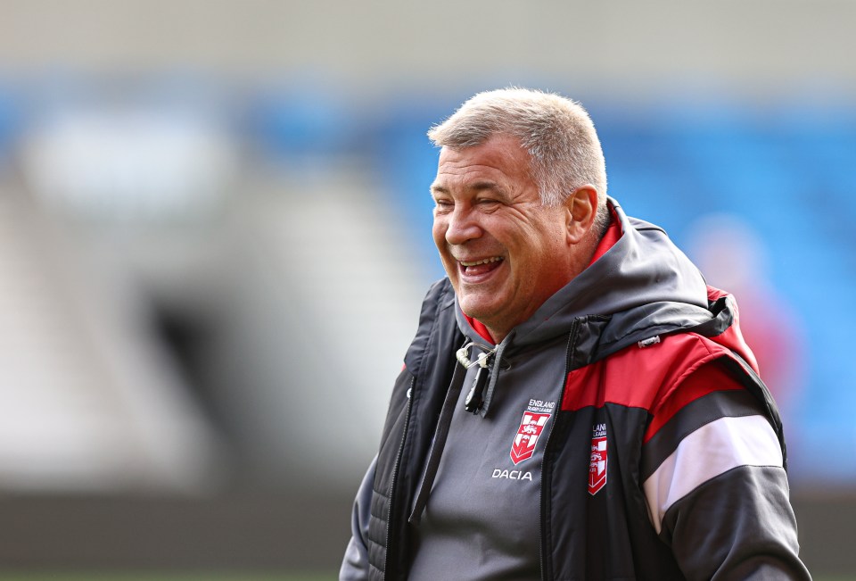 Shaun Wane, England rugby league coach, smiling.