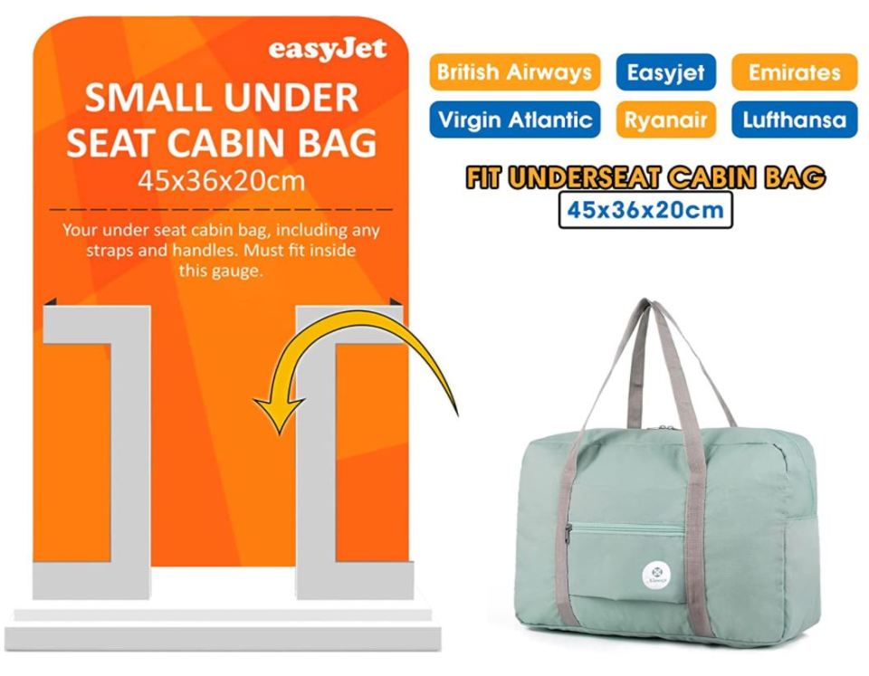 The bag fits the hand-luggage dimensions for most airlines