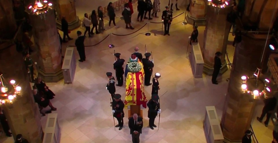 Hundreds of mourners have already filed past the Queen's coffin