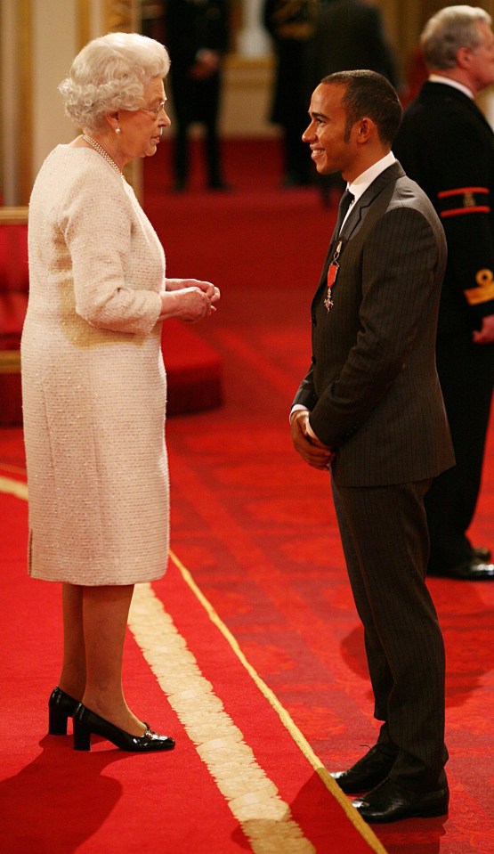 Lewis Hamilton found himself in pole position when it came to chatting with Her Majesty
