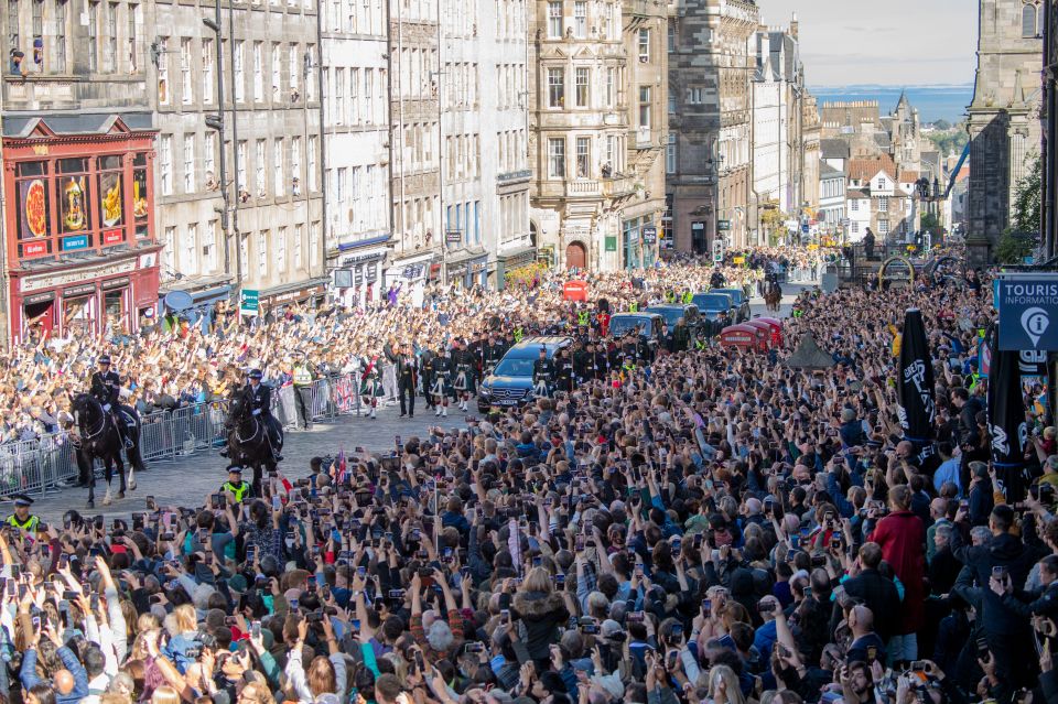 Thousands lined the street to see Her Majesty's coffin in Edinburgh today