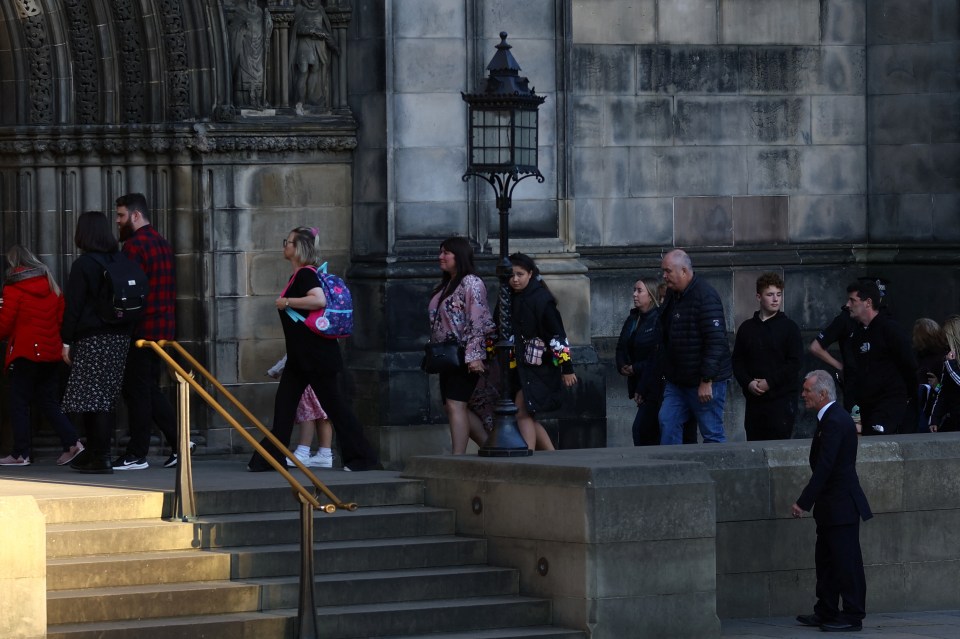 Thousands filed past the coffin at St Giles yesterday