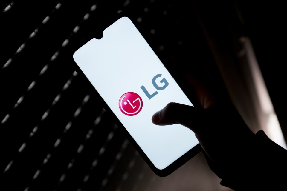 LG logo displayed on a smartphone screen.