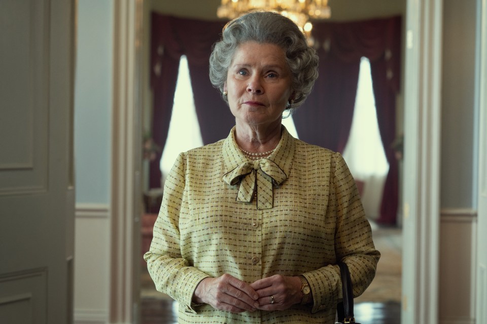 Imelda Staunton plays the late Queen Elizabeth in season five of The Crown (seen here in the Downton Abbey Movie)