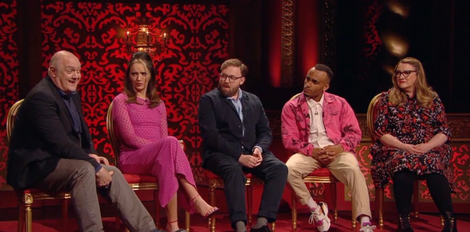 The rest of the cast looked on in confusion and horror over the story