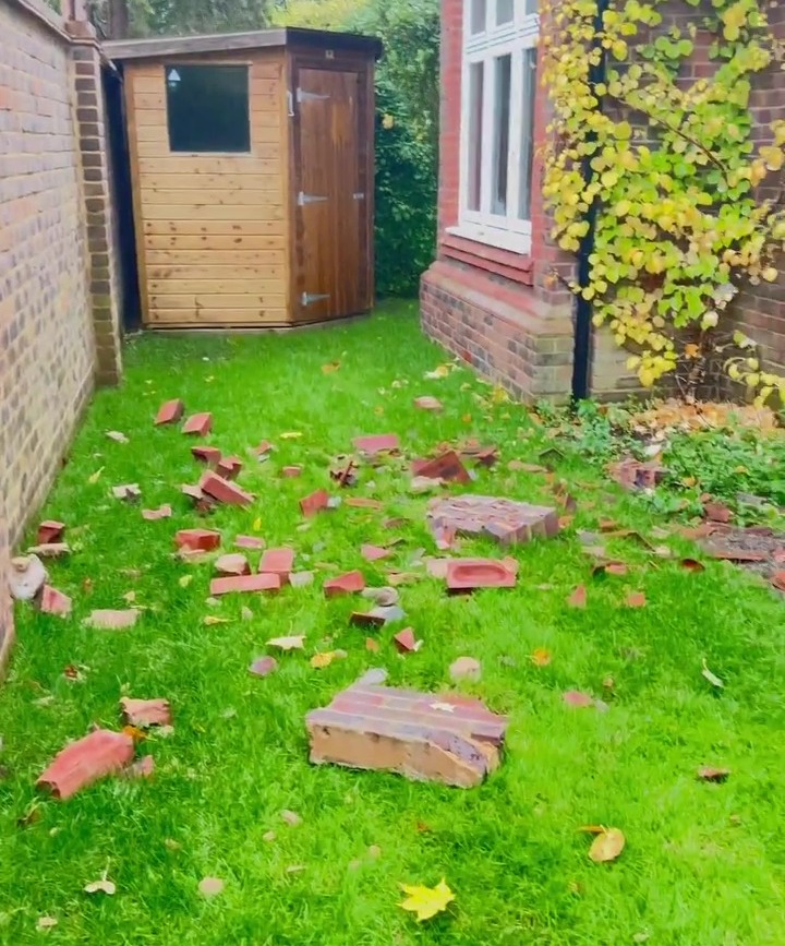 The popstar showed fans the destruction to his property