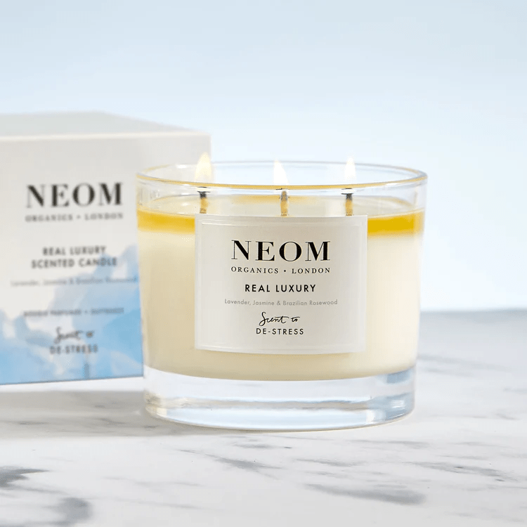 NEOM Organics London Real Luxury scented candle, de-stress blend.