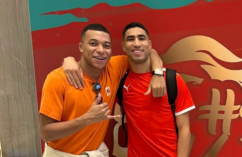The pair are close friends and met up in Qatar