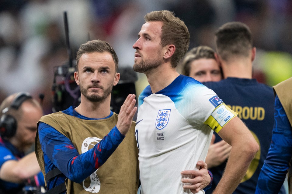 A devastated Kane is consoled by James Maddison