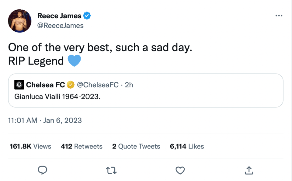Chelsea Football Club is in mourning after the death of a legend