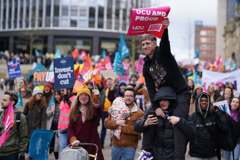 Protesters also gathered at the the National Strike Action Rally in Birmingham city centre