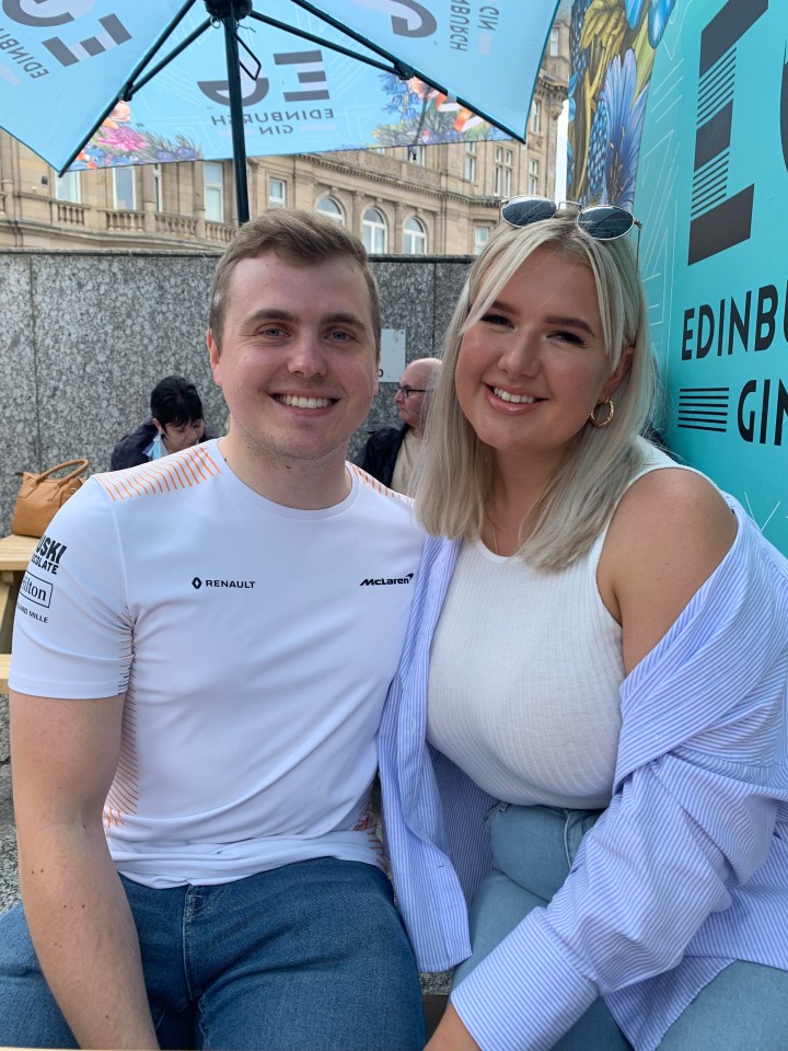 Phil Dobson, pictured with girlfriend Holly Nolan, noticed something odd when he was drunk