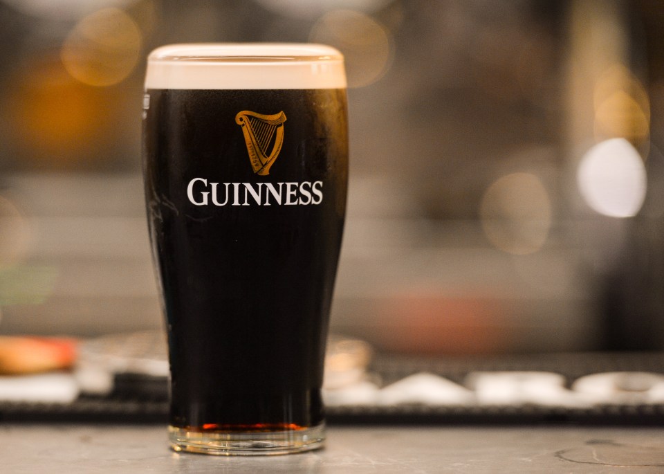 A pint of Guinness has more of a medium-sized head