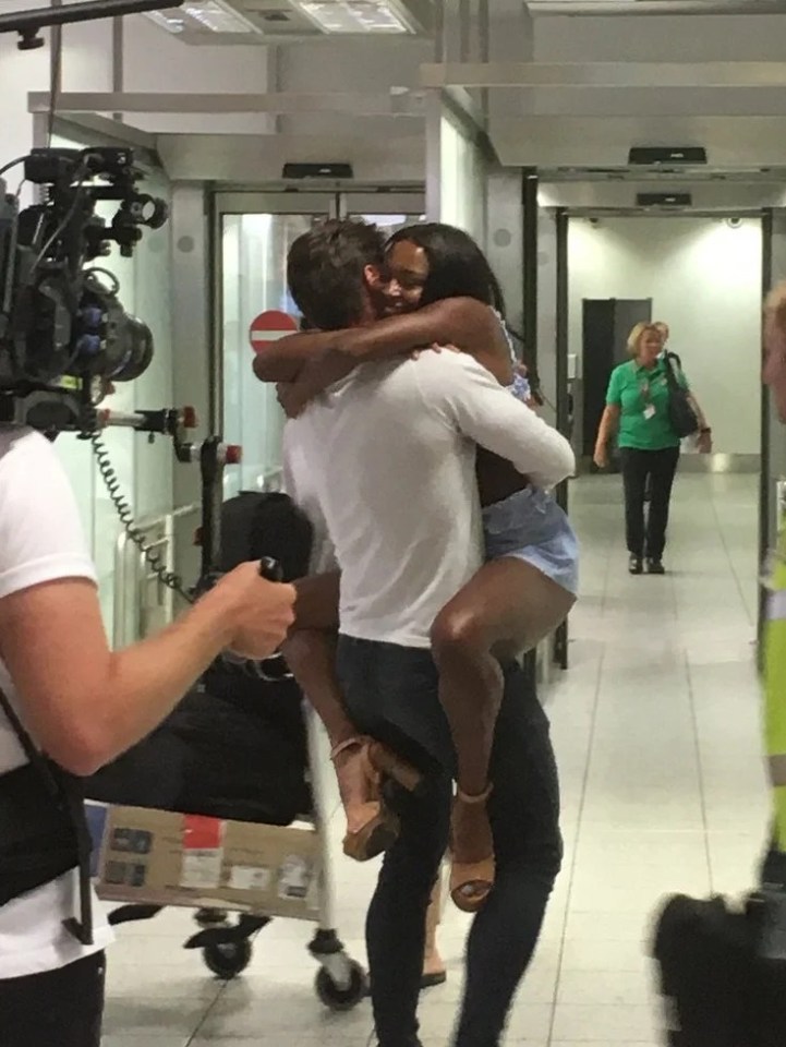 Love Island contestants Samira and Frankie reunited at the airport