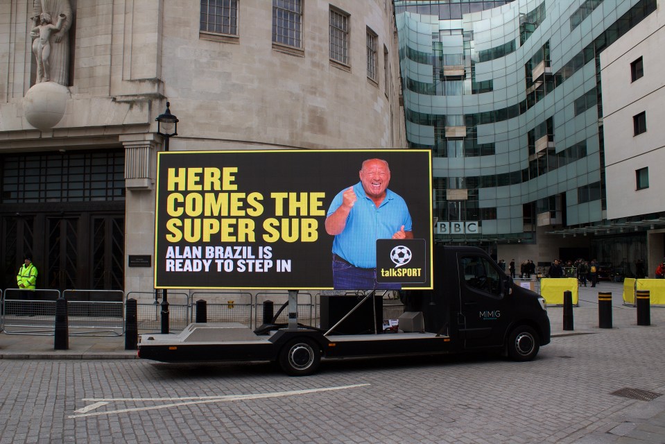 TalkSport's Alan Brazil should replace Gary Lineker - a billboard suggests