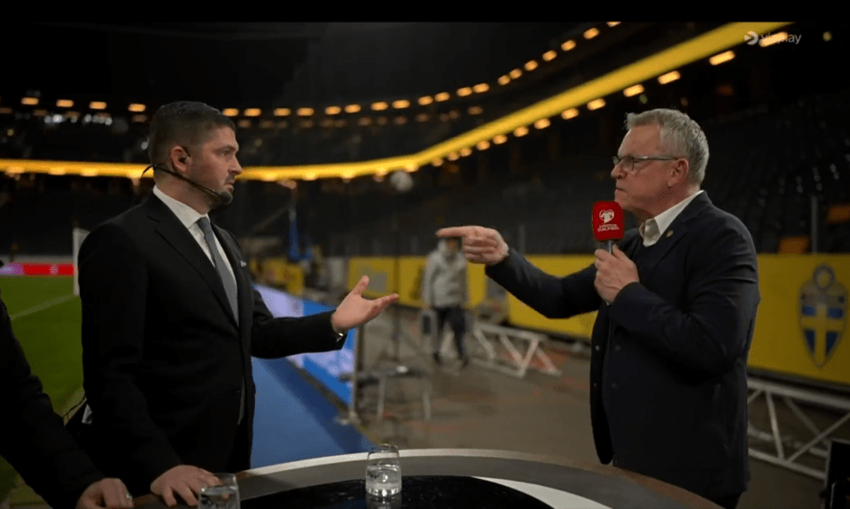 Janne Andersson, right, and Bojan Djordjic got into a bitter row