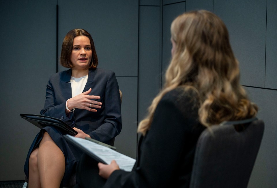 Sviatlana Tsikhanouskaya sat down with The Sun Online for an interview