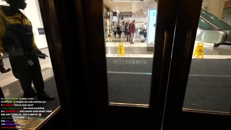 Esfand had been roaming around the mall before chaos erupted as he exited the doors
