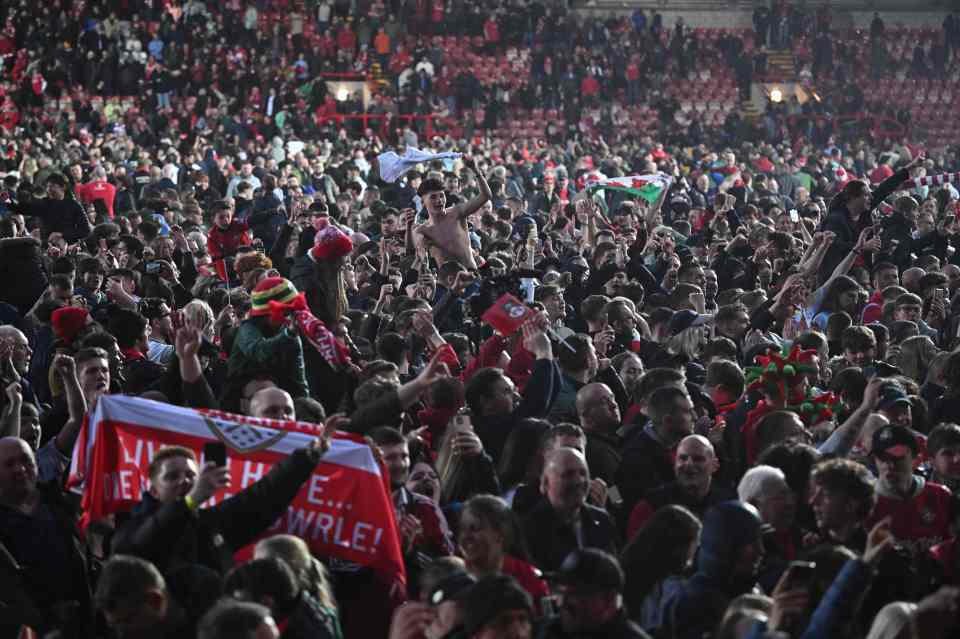 There was a mass pitch invasion from fans