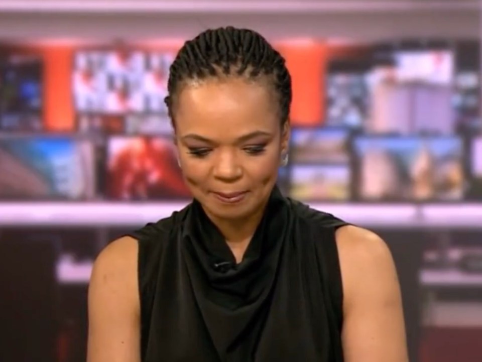 The news presenter handled it like a pro but did appear as though she was trying not to laugh
