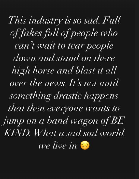 The singer posted this rant on Instagram