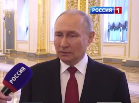 Vladimir Putin appeared on TV - but it emerged the interview was recorded days ago