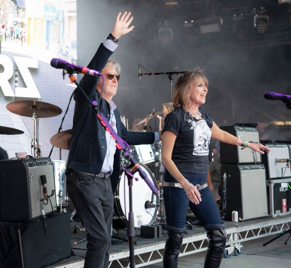 Chrissie Hynde with Sir Paul McCartney