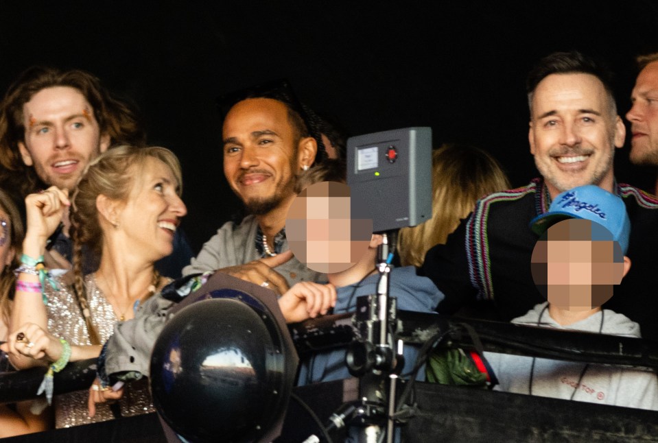Hamilton was all smiles as watched the icon perform from the side of the stage