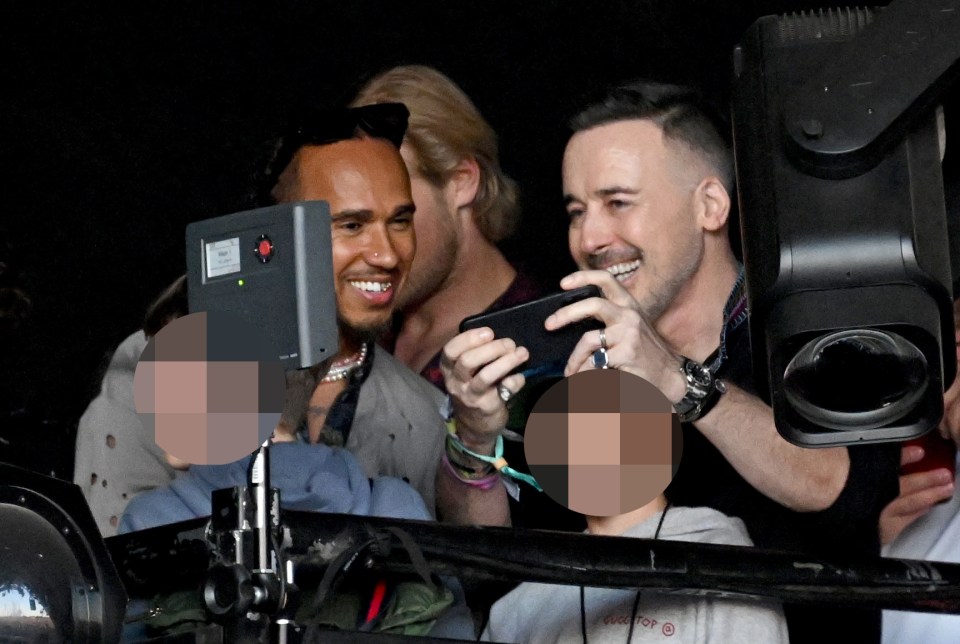 Hamilton was just one of the A-list names in the Pyramid Stage’s backstage area