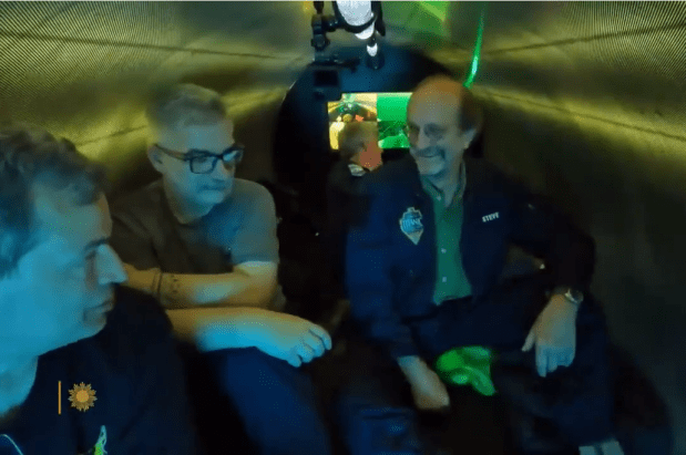 The claustrophobic inside of the sub on a previous deep-sea expedition