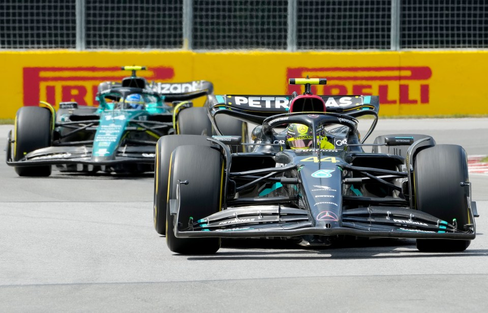 Alonso, back, and Hamilton, front, enjoyed a superb battle on Sunday