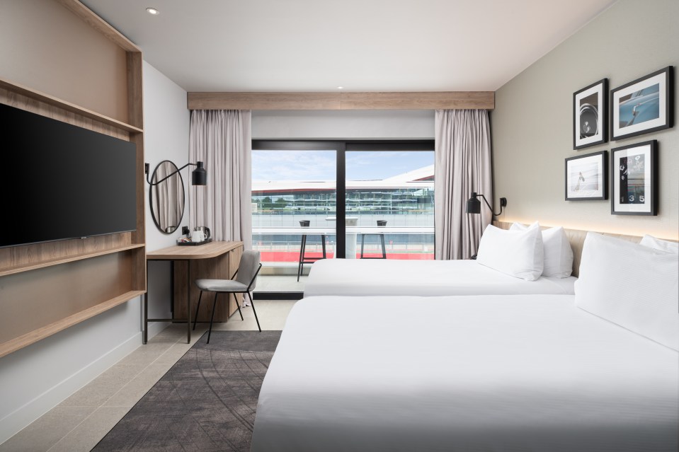 Some bedrooms have glass-fronted balconies offer perfect views of the action