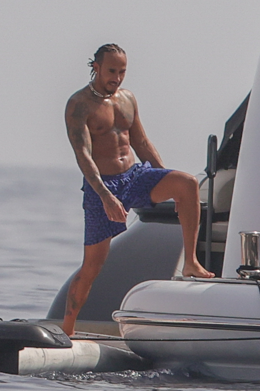 The F1 star has been enjoying Ibiza on a yacht with famous faces including a tennis player and actress