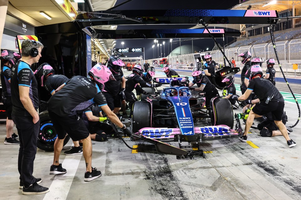 Alpine’s pit-stop rehearsals at Bahrain back in March