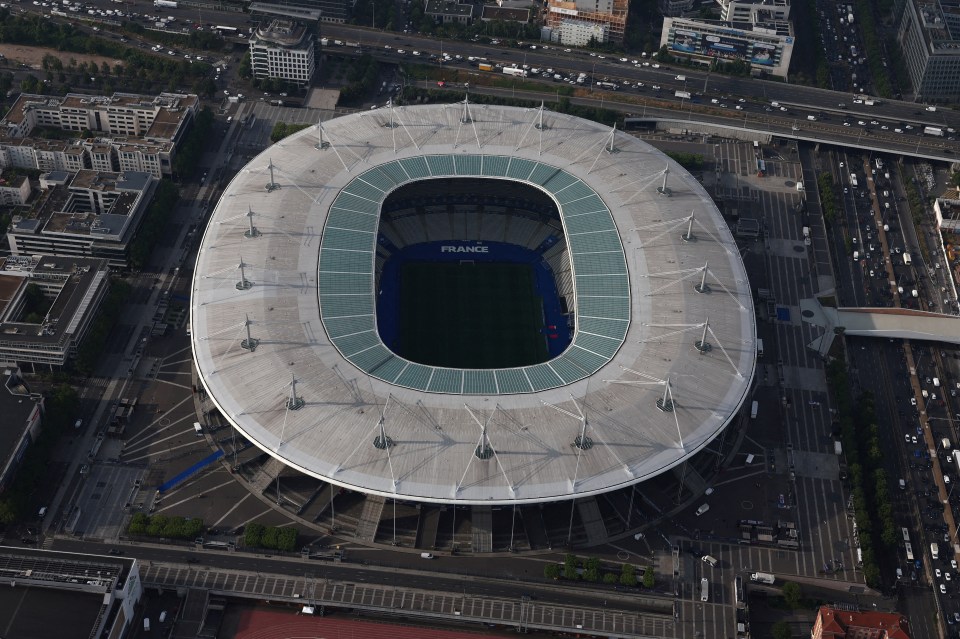 FILE PHOTO: An aerial view shows the Stade de France stadium in Saint-Denis near Paris, France, June 19, 2023. REUTERS/Stephanie Lecocq/File Photo