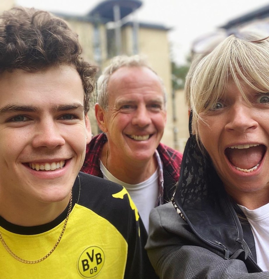 Zoe Ball and Norman Cook with their son Woody who performed at Glastonbury on Thursday